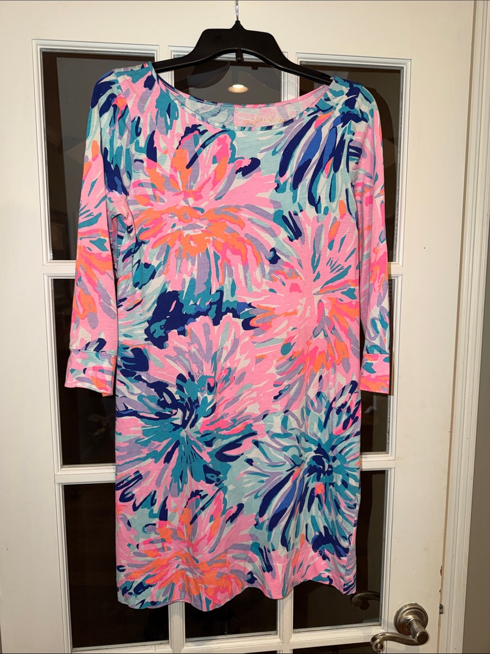 Lilly Pulitzer Pink, Blue & Aqua Floral Midi Dress